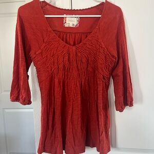 Anthroplogie Women's Rust Boho Blouse - Size S